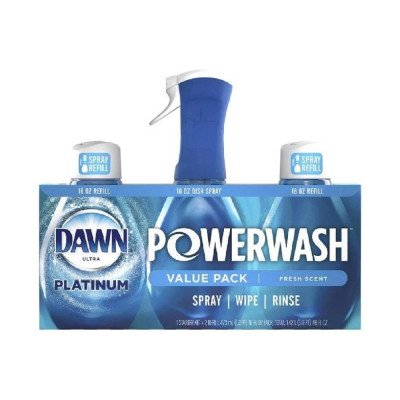 Dawn Platinum Powerwash Dish Spray & Refill Set, Fresh Scent (1 spray + 2 refills)