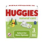 Huggies Natural Care Sensitive Baby Wipes, Unscented, 3 Pack, 168 Total Ct (Select for More Options)