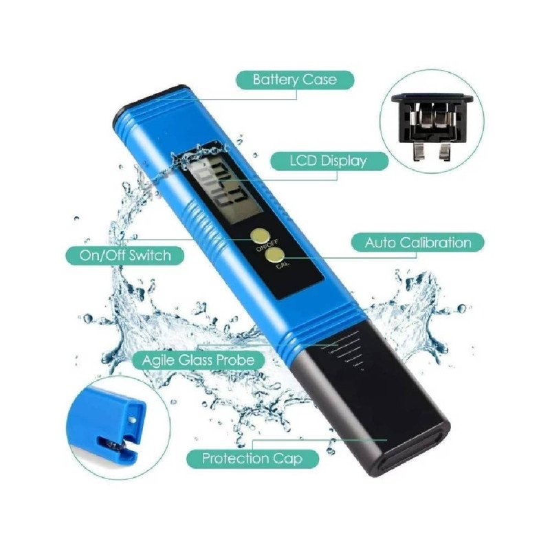 TDS Meter for Water/Brewing/Food/Soil/Sauce/Laboratory, Digital PH Tester