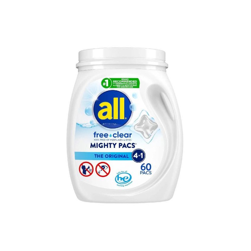 All Mighty Pacs Laundry Detergent, Free Clear for Sensitive Skin (120 ct.)