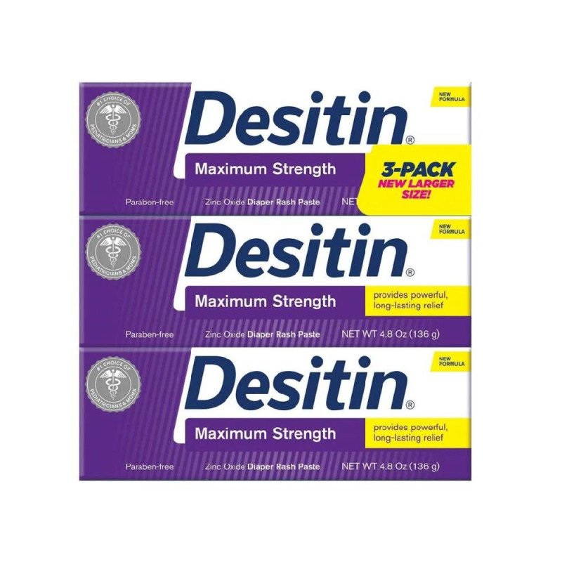 Desitin Baby Diaper Rash Maximum Strength Original Paste 4.8 oz. ( PACK OF 3 )