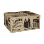 Black T-Shirt Carryout Bags, 11.5" x 6.5" x 22" (1,000 ct.)