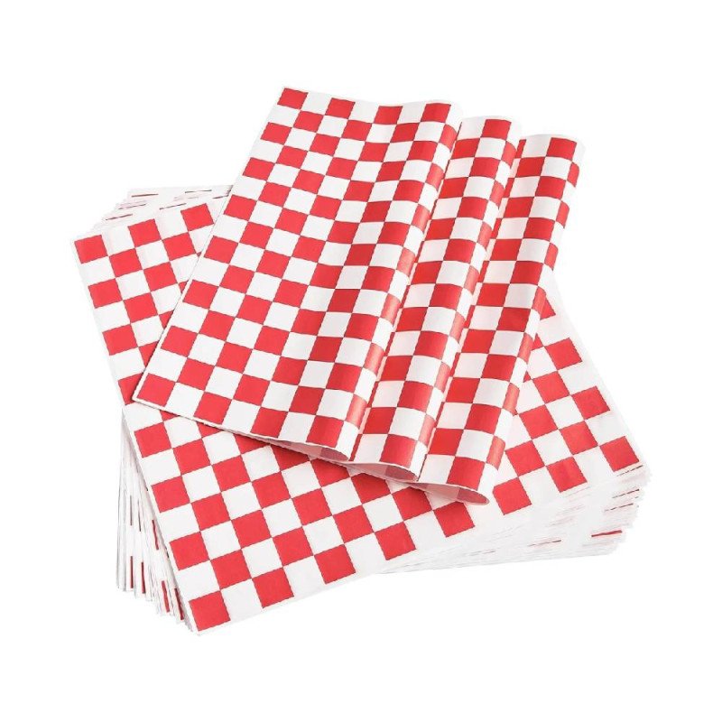 Member's Mark Red Checkered Basket Liner Sheets (12" X 12", 1,000 ct.)