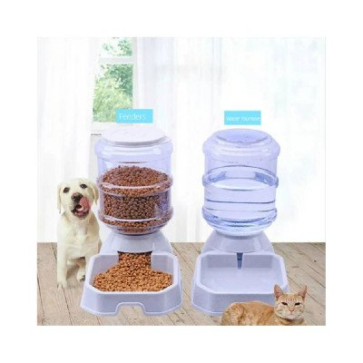 Realyc 3.8L Automatic Pet Feeder Dog Cat Drinking Bowl Large Capacity Water Food Holder