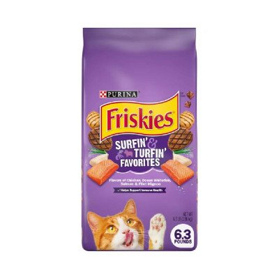 Friskies Dry Cat Food Surfin & Turfin Favorites 6.3 lb. Bag