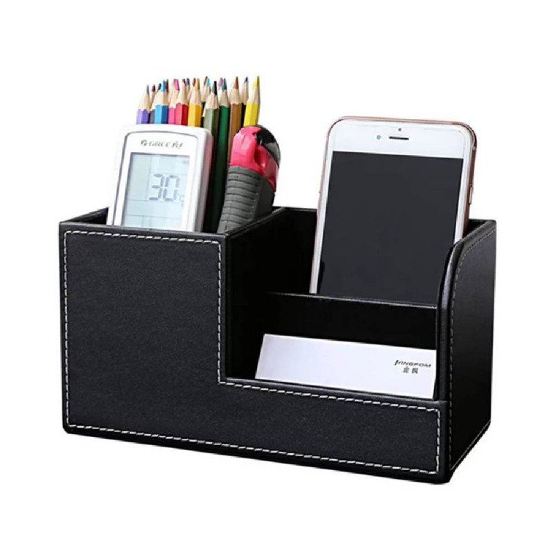 KINGFOM Pen Holder, PU Leather Desk Organizer Office