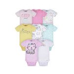 Onesies Brand Baby Girl Short Sleeve Onesies Bodysuits, 8-Pack, Sizes Newborn-12M