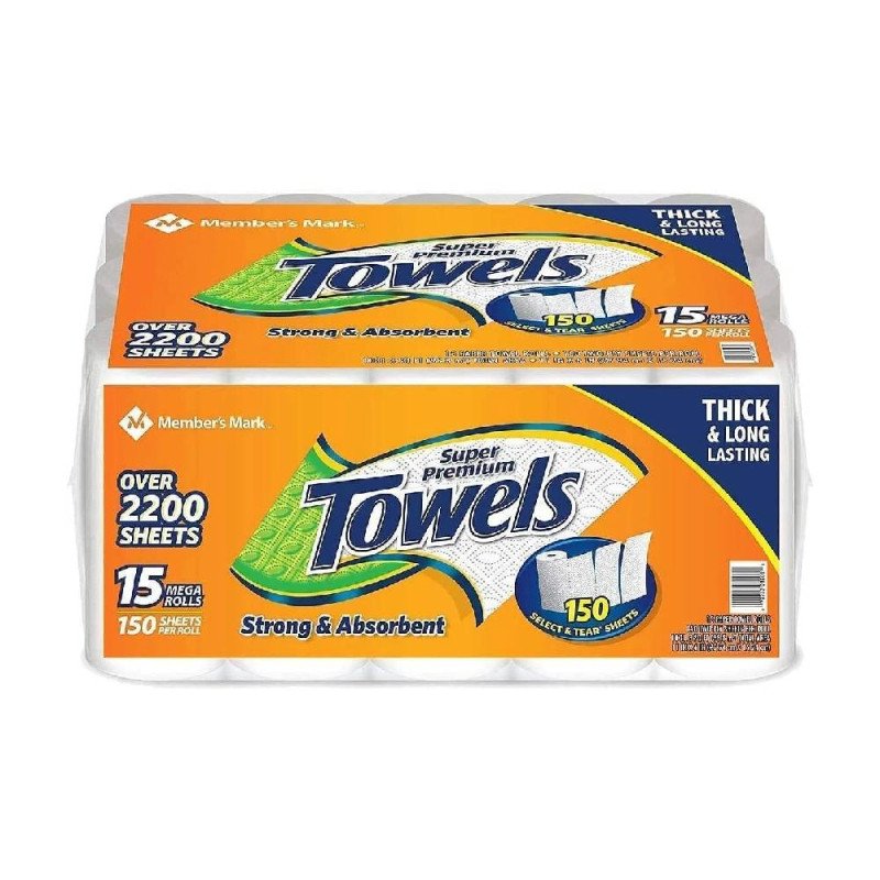 Member's Mark Super Premium 2-Ply Select & Tear Paper Towels (150 sheets/roll, 15 rolls)