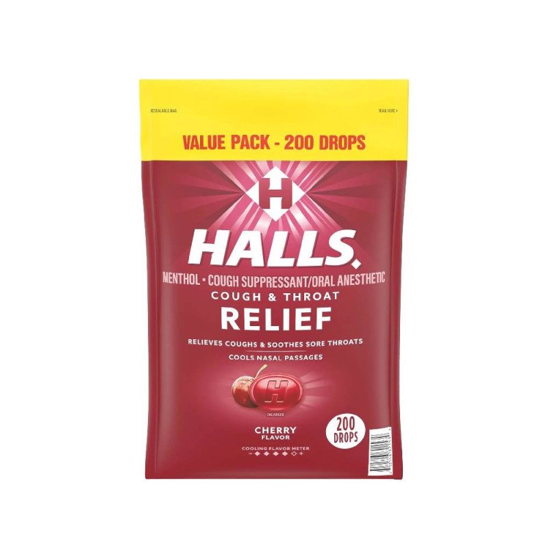 Halls Relief Cherry Flavor Cough Drops (200 ct.)