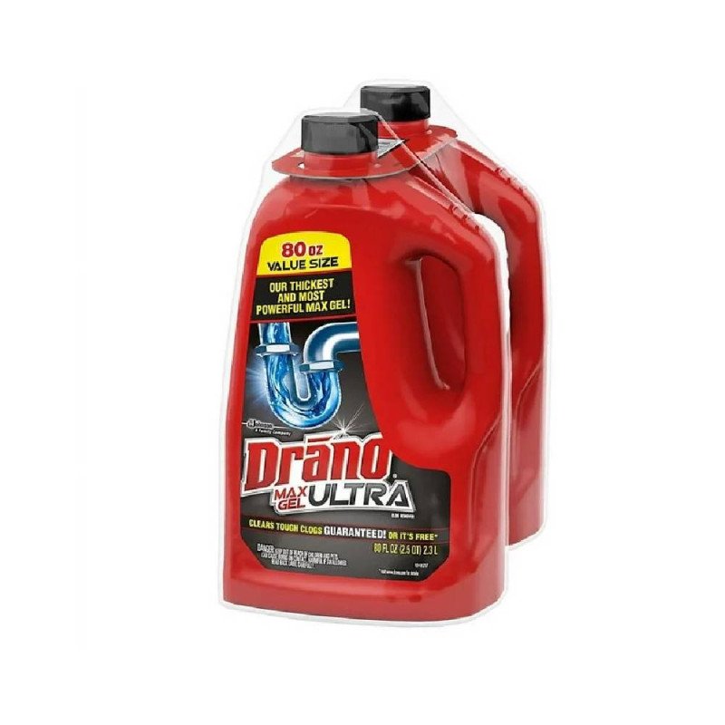 Drano Max Ultra Gel Clog Remover (80 fl. oz./bottle, 2 pk.)