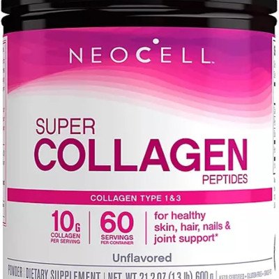 NeoCell Super Collagen Peptides, Unflavored Powder, Collagen Type 1 & 3 (21.2 oz.) (1.3Lbs)